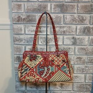 Isabella Fiore Patchwork Handbag | Beaded & Embroidered Boho Satchel